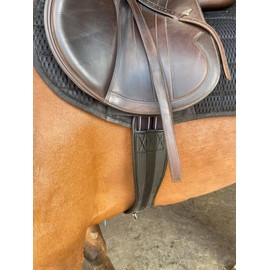 Preto Horse Synthetic Girth For Saddles Comfort Waffle Neoprene Equine Girth anti-chafe elasticated end contour black anatomical/ergonomic Pvc Jumping Cushioning Girth