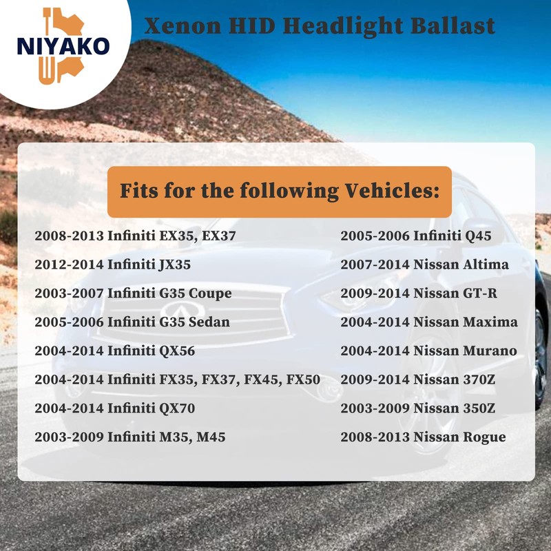 Niyako Xenon HID Ballast Headlight Control Unit with Ignitor Replacement#