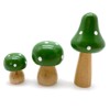 Aliotech 3Pcs Mini Mushrooms Miniature Figurines Wooden Mushrooms Fairy Garden