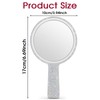 Rhinestone Hand Held Mirror with Handle Round Glitter Lash Mirror