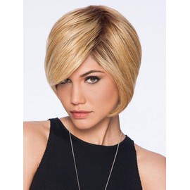 Layered Bob Wig Color R1621S Glazed Sand - Harido 6.5" Chin-Length Classic Side Swept Bang Tru2Life 100% Heat Friendly Synthetic Breathable Cap Peluca en Capas Maxwigs Hairloss Booklet