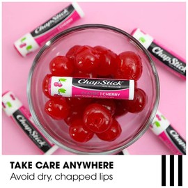 ChapStick Classic (Cherry Flavor, 0.15 Ounce, 3 Sticks) Lip Balm Tube, Skin Protectant, Lip Care (Pack of 12)