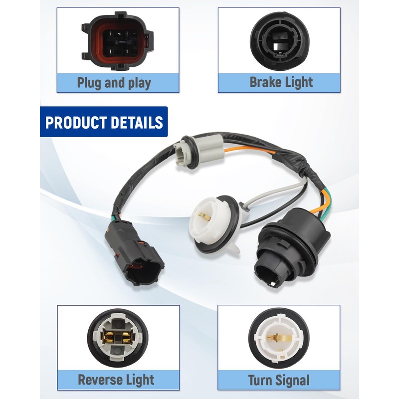 Quaneguzy Tail Lamp Socket and Wire Assembly Fit for Hyundai