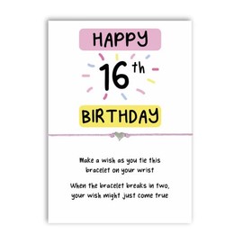 16th Birthday Wish Bracelet | 16th gift | String Bracelet | Charm Bracelet | Make a wish bracelet | 16th wish bands | Pink wish bracelet