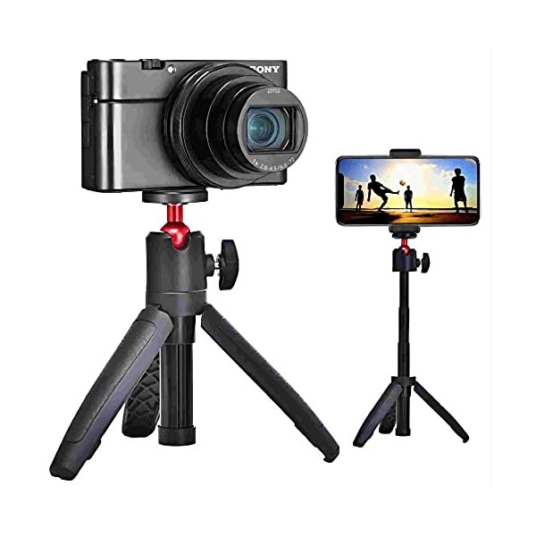 Black Extendable Selfie Stick Mini Tripod 2 in 1, Compatible