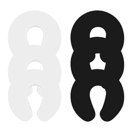 Pack of 6 Door Stops, Clamping Protection for Doors, Door Stopper Latch, Window Stopper, Finger Clamp Protection, Baby, Foam Children's Safety Latch, Extra Wide (White + Black)