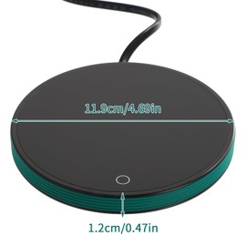 Intelligent Cup Warmer, Heating Plate, Auto-Off, Coffee Cup Warmer, Electric Heated Coaster up to 55°C, Electric Drink Warmer for Desk, Home, Office (Black)