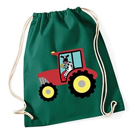Hippowarehouse Farmer cow tractor Drawstring Cotton School Gym Bag 37cm x 46cm, 12 litres