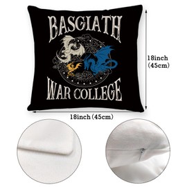 Fourth Wing Merch, Basgiath War College Pillow Cover Dragon-Rider Pillowcase Fantasy Gift, Inspired Gift for Dragon Reversible Sided Pillowcase, Birthday Gift Pillow Case Decor, Home Decor18x18Inch