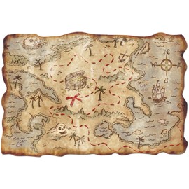 NEW Pirate Party Pin The Flag Treasure Map Children Kids Fun Game