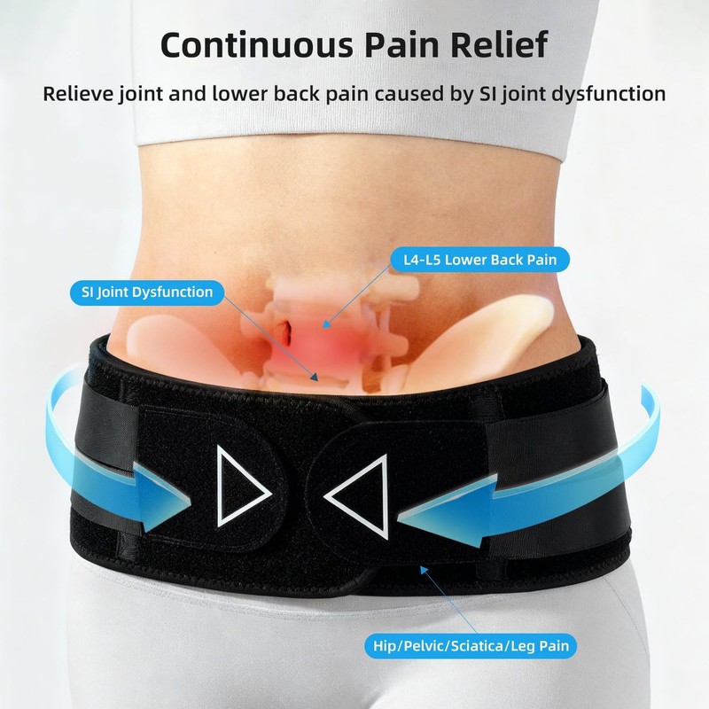 Sacroiliac SI Joint Hip Belt for Women Men 8X Compression