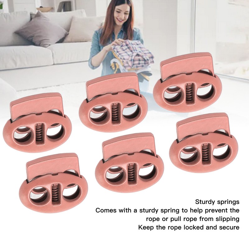 30Pcs Metal Cord Locks Double Hole Zinc Alloy Durable Light