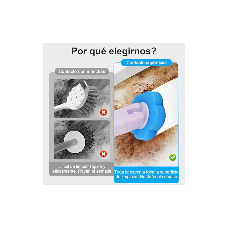 Juego de Cepillo de Inodoro Desechable 24pcs, con Limpiador y