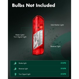 SCITOO Taillight Assembly Fit 2015-2023 for Ford Transit Right Taillamp OE:CK4Z13404K