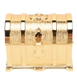 Vintage Jewelry Box Gold Color Retro Style Zinc Alloy Scratch Proof Small Jewelry Box for Rings Earrings Necklace M 3.8x3.1x2.9in