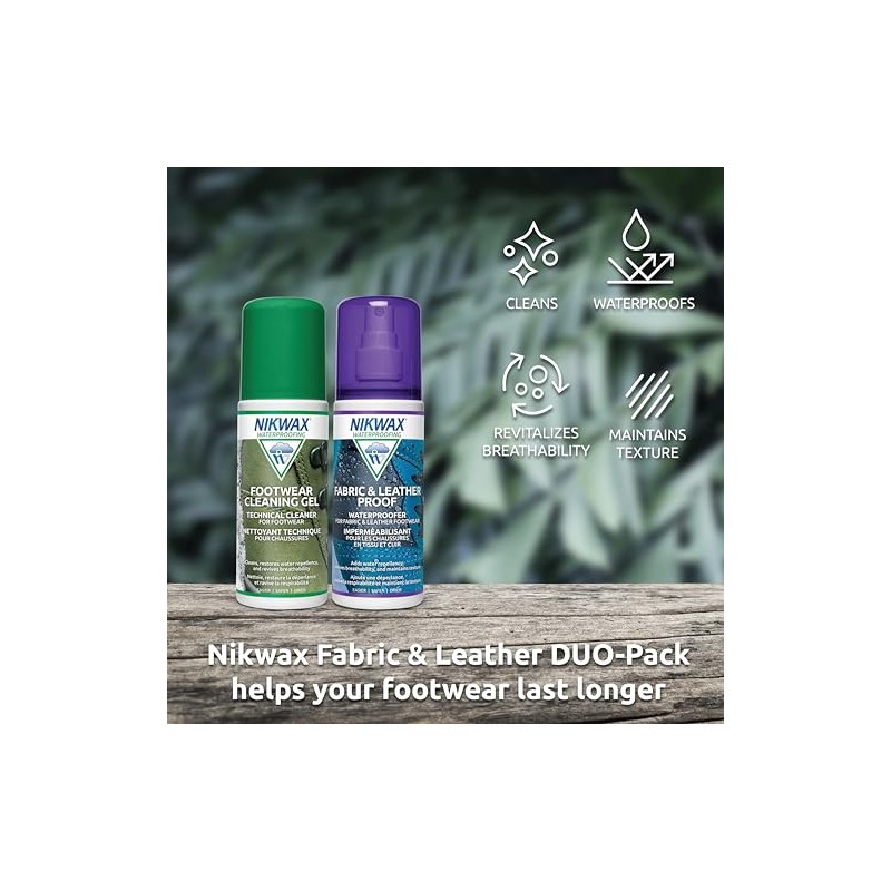 Nikwax Fabric & Leather Footwear Clean/Waterproof Duo-Pack 2 x 125ml