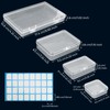 DLOnline 30 Pieces Mixed Sizes Rectangular Mini Clear Plastic Empty