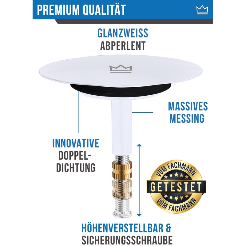 FEINER® [2 Pieces] Bath Plug Universal Fit - Bath Plug