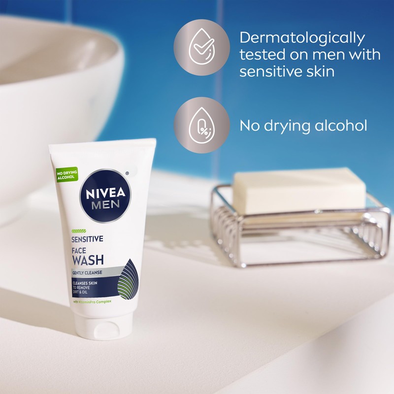 NIVEA MEN Sensitive Face Wash with Vitamin E and Chamomile