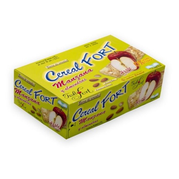 Felfort Cereal FORT Cereal Bar by Felfort with Apple & Almonds, 24 x 22 g / 24 x 0.8 oz