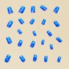 24 Pcs Ocean Blue Press on Nails Short Square -