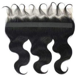 LUXLUXE Lina 13X5" HD Lace Closure Body Wavy 12" Natural 100% Human Hair Extensions (Natural Balck)