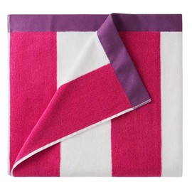 fonefunshop Großes Strandtuch, Cabana-Handtuch, übergroß, gestreift, 91 x 172 cm, Rosa