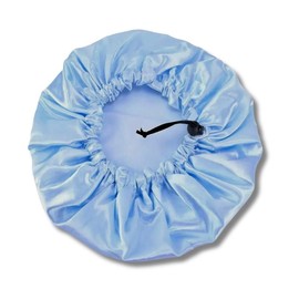 Adjustable Satin Lined Shower Cap Waterproof Thick - Color: Baby Blue