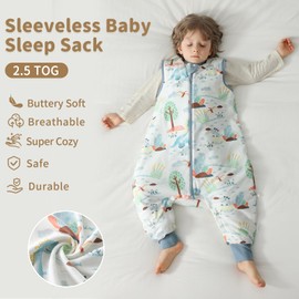 usbettas Toddler Sleep Sack with Feet 2t-3t, 2.5 TOG Thermostatic Infant Sleeping Sack with Legs, Soft Cotton Quilted Baby Wearable Blanket, 2-Way Zipper Baby Warm Sleep Bag Walker for Winter