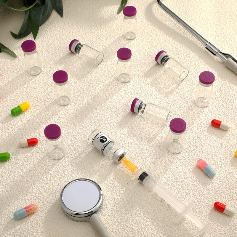 Threlaco 20 Pcs 3ml Sealed Sterile Empty Vials with Self