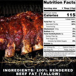 Beef Tallow for Cooking 7 LB Bulk Pail w/Safety Seal