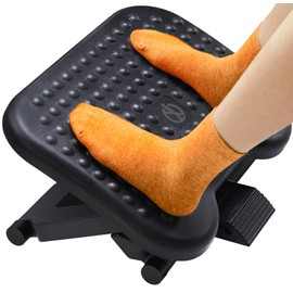 ErGear Under Desk Footrest, Adjustable Foot Rest with 3 Height Settings and 30-Degree Angle, Ergonomic Desk Foot Rest with Massage Texture, Foot and Leg Rest for Home & Office