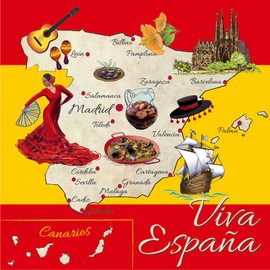 20 Napkins Spanish Life | Beautiful Sides of Spain | Spanish | Europe | Travel | Holiday | Craft | Decoupage | Napkin Technology | Table Decoration 33 x 33 cm