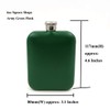 6oz Square Shaped Portable Hip Flask, Popular Army Green Painting