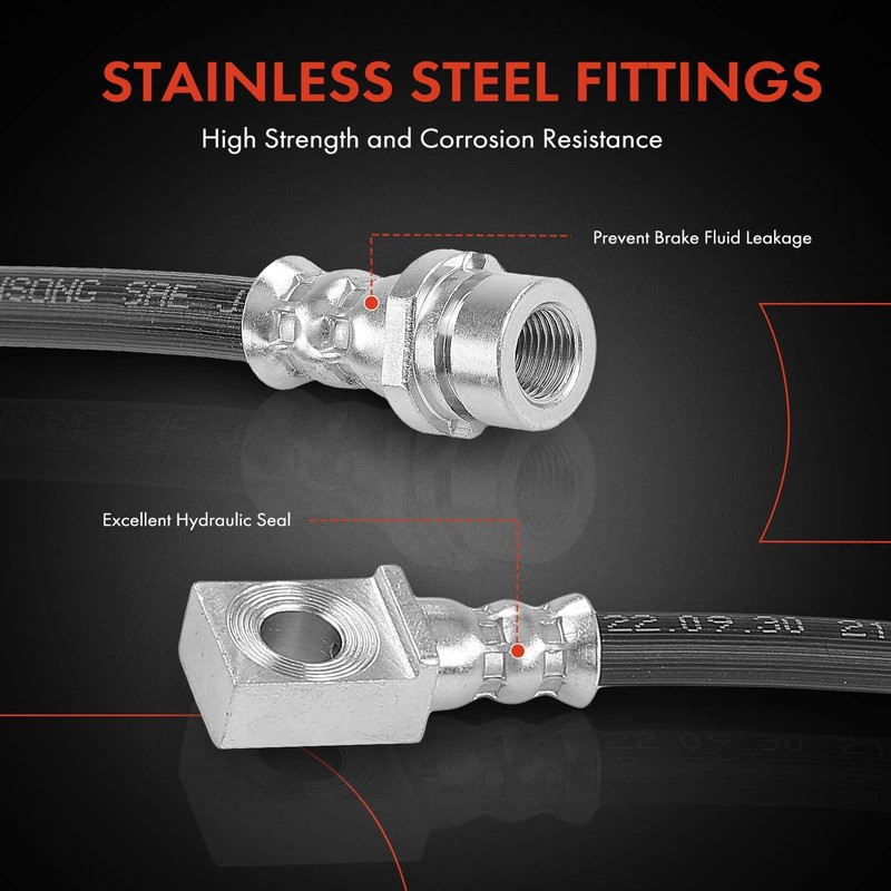 A-Premium Rear Left Driver Brake Hydraulic Hose Compatible with Ford