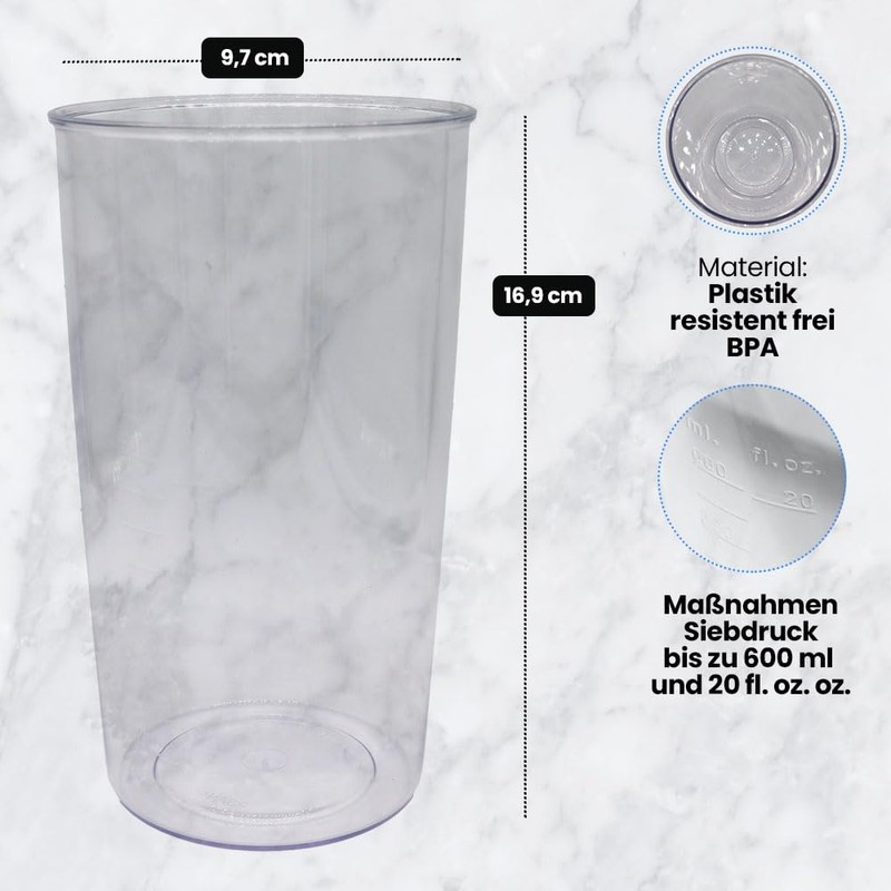 Anakel Home Plastic Mixing Cup with 600 ml Dimensions for