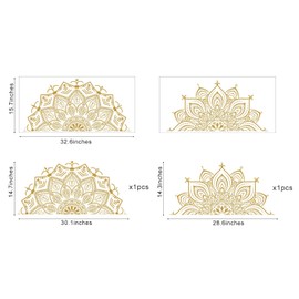 Half Mandala Wall Decal Mandala Wall Sticker Mandala Decals for Walls Flower Wall Stickers Removable Peel and Stick Wall Decals for Bedroom Living Room Yoga Studio Decor