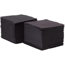 Morigami, Cocktailserviette aus Papier, 1/4-Falz, Spitze, 150 Servietten, Schwarz