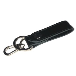Leather Workshop Satou Key Ring, Genuine Leather, Belt Loop, Nickel, Men's, Women's, Made in Japan, Black