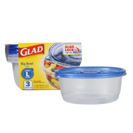 Glad Food Storage Containers - Big Bowl Container - 48 Ounce - 3 Containers
