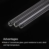 sourcing map Borosilicate Glass Stirrers with Both Ends Round for