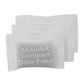 iTouchless 3-Pack AbsorbX Compact Odor Filter Deodorizers, Absorbs Trash Odors, All Natural Activated Carbon, for use with 4 Gal and Smaller Trash Cans with Odor Filter Compartment