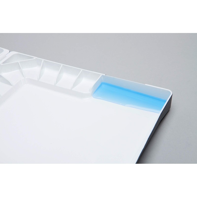 Mijello Studio Watercolor Palette, 55 Paint Wells, Blue, Foam Dauber
