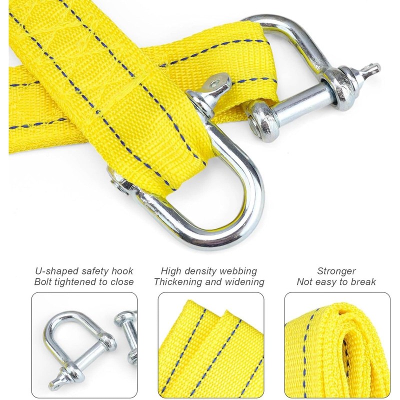 RODISHOMM Tow Rope 4 Metres, 5 Ton (11000 Lbs), Car