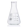 Erlenmeyer Flask, Globe Glass, 125mL, Narrow Mouth, Dual Graduations, 3.3
