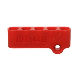 BitMag - Magnetic Bit Holder - for Drills and Drivers - Store Your bits on Your Power Tool, Always to Hand for Fast swapping - Holds 1/4 hex bits - Plastic Composite Body or Aluminum (Red)