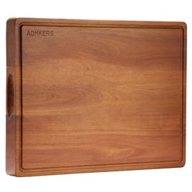 Extra Large Cutting Board, Wood Cutting Boards for Kitchen, Thick Chopping Board with Deep Juice Groove and Handles, Wooden Charcuterie Board for Meat, Turkey, fruit and cheese. (20x15x1 inch)