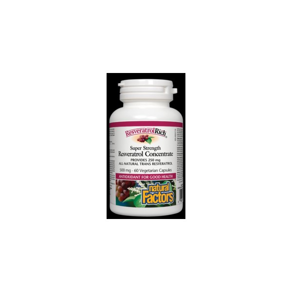 Natural Factors ResveratrolRich Super Strength Resveratrol Concentrate, 60 capsules