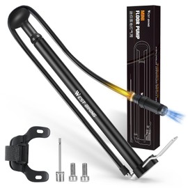 Portable Bicycle Pump, Mini Bicycle Pump, Aluminium Alloy 160 PSI Air Pump, Bicycle, All Valves, Lightweight Bicycle Pump for Road Bike, Mountain Bike Balls (Black Bicycle Pump)