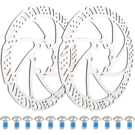 Pack of 2 Disc Brakes Bicycle Brake Disc 160 mm Brake Disc 6 Hole Stainless Steel Bicycle Disc Brake Set with 12 Screws for Mountain Bike Road Bike